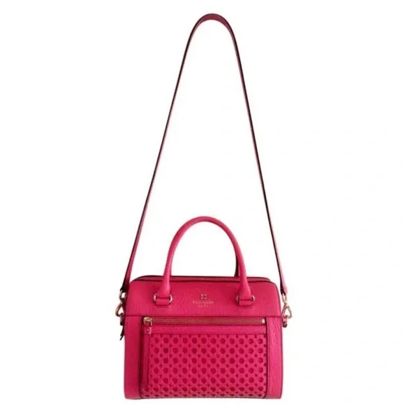 NWOT! Kate Spade | Delaney Perri Lane Bubbles Peony Pink Leather Satchel - Picture 7 of 16
